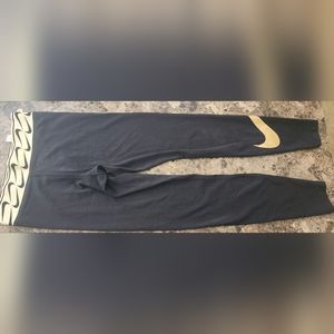 Black and Gold Nike Leggings S